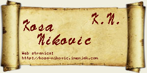 Kosa Niković vizit kartica